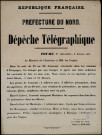 Dépêche télégraphique : L'ennemi… Fut attaqué… Et… Fut contraint de fuir…