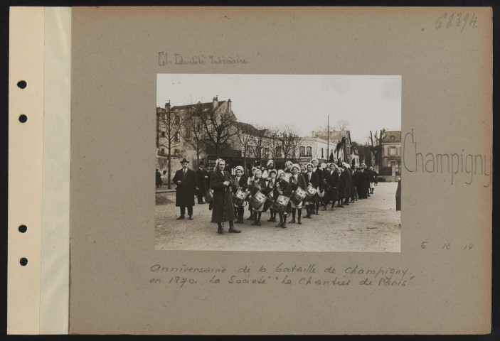 Champigny. Anniversaire de la bataille de Champigny en 1870. La société "Le chandier de Paris"