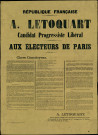 A. Letoquart : Candidat Progressiste Libéral