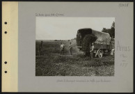Arras (près). Soldats britanniques ramassant du trèfle pour les chevaux