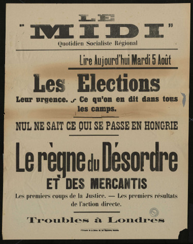 Le Midi. Lire aujourd'hui mardi 5 août