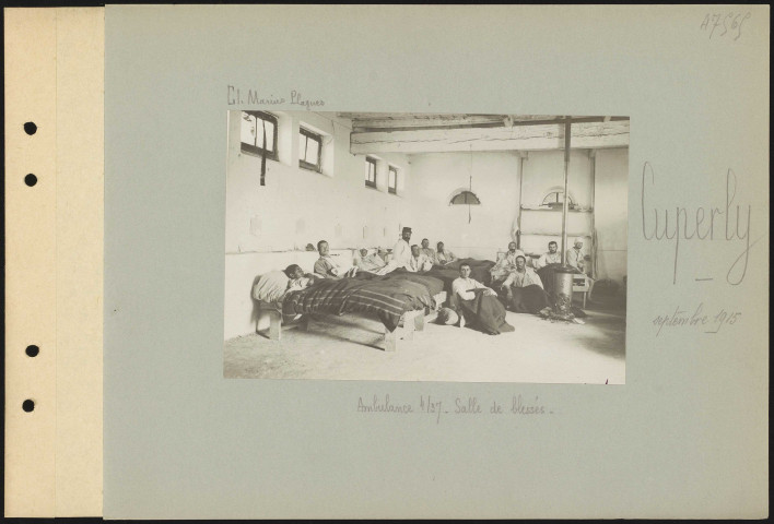 Cuperly. Ambulance 4/37. Salle de blessés