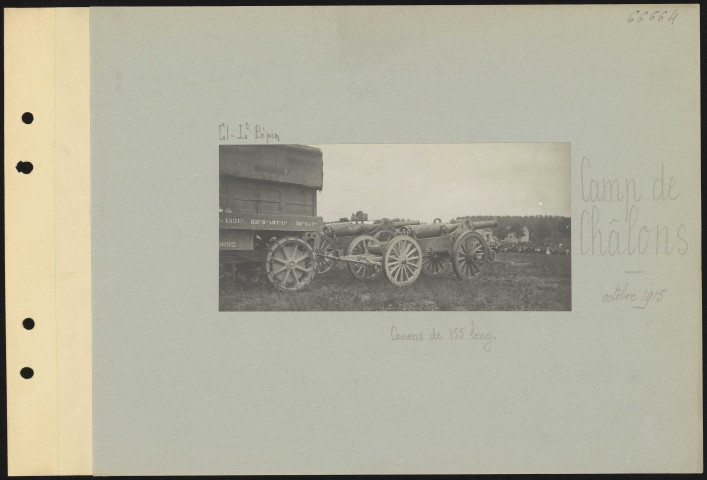 Camp de Châlons. Canons de 155 long