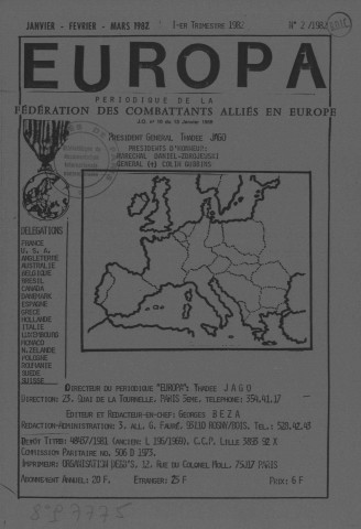 Europa (1982; n°2-5)  Sous-Titre : Périodique de la Fédération des Combattants Alliés de l'Europe