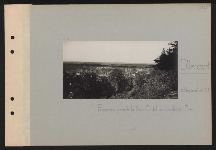 Ollencourt. Panorama pris de la fosse Cadot sur la vallée de l'Oise