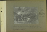 Lac d'Alfeld (Près Sewen). Construction de la route d'Alfeld au Ballon d'Alsace. Construction d'un pont par des Malgaches. (premier pont en partant d'Alfeld)