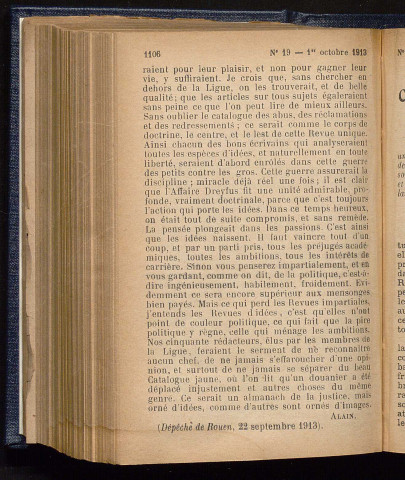 Octobre 1913 - Bulletin officiel de la Ligue des Droits de l'Homme