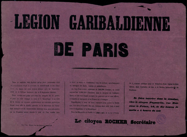 Légion Garibaldienne de Paris