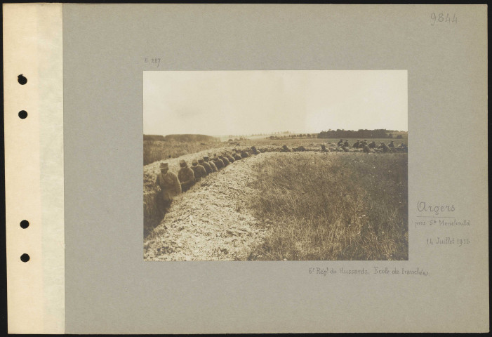Argers (près Sainte-Menehould). 6e Régiment de hussards. École de tranchées