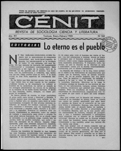 Cénit (1965 ; n° 162 - 167). Sous-Titre : Revista de sociología, ciencia y literatura