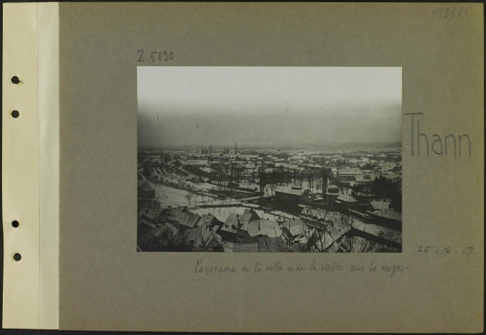 Thann. Panorama de la ville et de la vallée sous la neige
