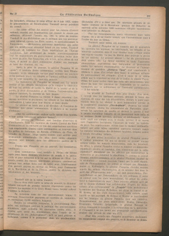 Septembre 1925 - La Fédération balkanique