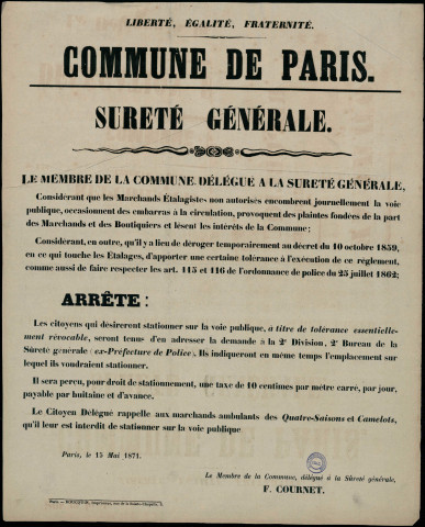 Commune de Paris : Sureté générale