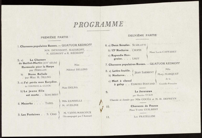 Manifestations culturelles le 12 juin (125ème anniversaire de naissance d’Alexandre Pouchkine) et 23 juin(matinée de Gala). 1924. Lettres de И. Бунин, Б. Зайцев, К. БальMонт, А. Александрович…