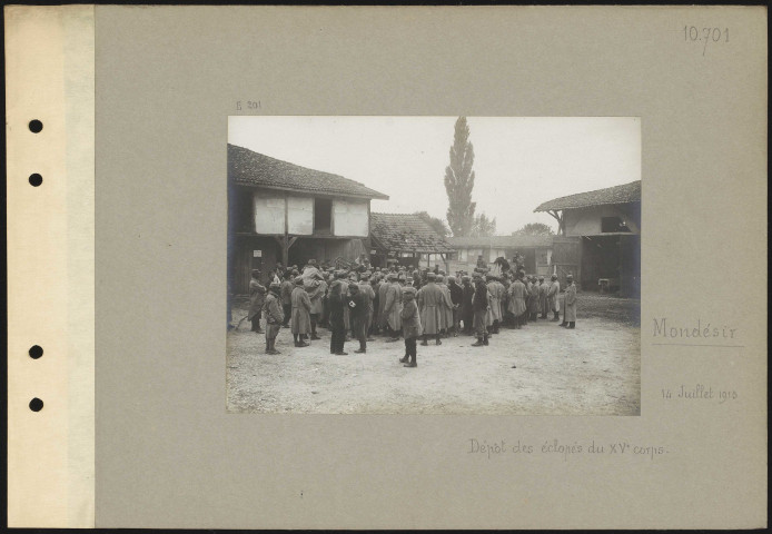 Mondésir. Dépôt des éclopés du XVe Corps