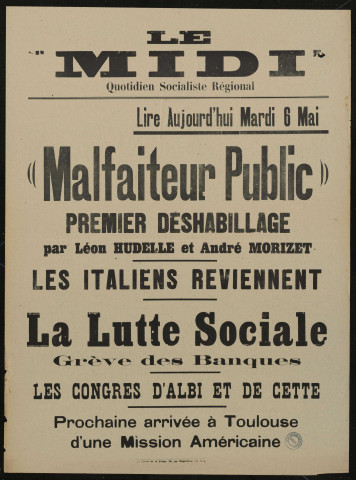 Le Midi. Lire aujourd'hui mardi 6 mai