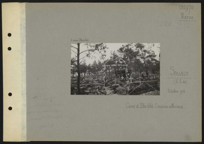 Souain (Nord-Est de) (Marne). Camp d'Elberfeld. Cimetière allemand