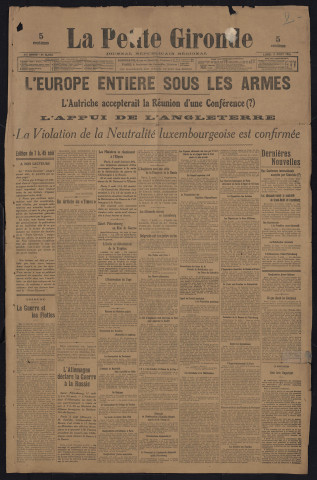 Août 1914 - La petite Gironde