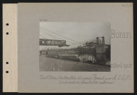 Boran. Sur l'Oise : construction d'un pont Pigeaud pour ALGP : lancement des deux travées extrêmes