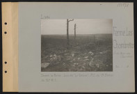 Ferme Les Chambrettes (ouest du Bois des Caurières). Devant la ferme. Lieu-dit "Le Cerisier". PC du colonel Netner du 20e RI