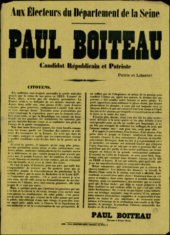 Paul Boiteau : Candidat Républicain et Patriote