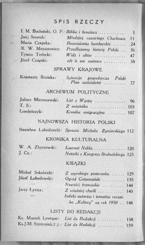 Kultura (1951, n°1(39) - n°12(50))  Sous-Titre : Szkice - Opowiadania - Sprawozdania  Autre titre : "La Culture". Revue mensuelle