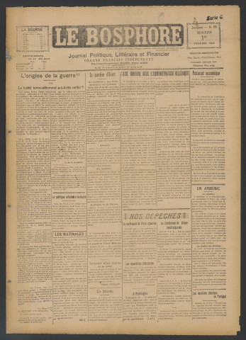 Février 1922 - Le Bosphore