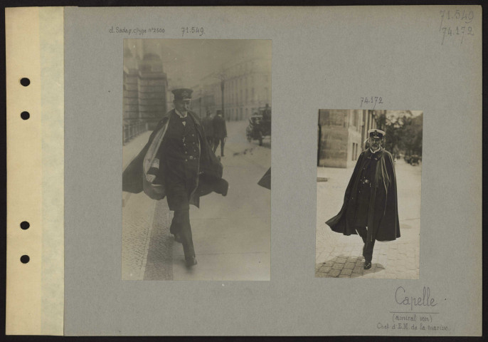 S.l. Capelle (amiral von). Chef d'état-major de la marine