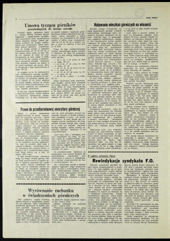 Glos Pracy (1972; n°1- n°12)  Sous-Titre : Miesiecznik robotnikow polskich zrzeszonych w C. G. T. Force Ouvrière.  Autre titre : "La Voix du Travail". Journal polonais de la C. G. T. Force Ouvrière