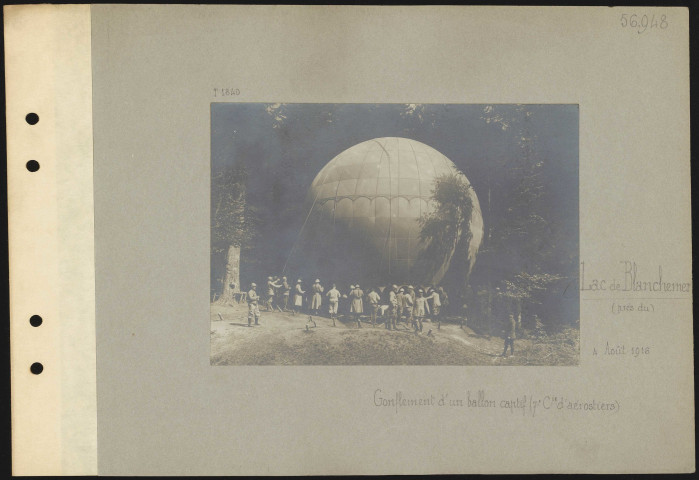 Lac de Blanchemer (près du). Gonflement d'un ballon captif (7e Compagnie d'aérostiers)