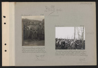 Bailly (près). Inspection des tranchées par le général de Born ; de gauche à droite : colonel de Gouvello, général de Born, colonel Degot, colonel Chassoux, commandant de Rose (à l'est)