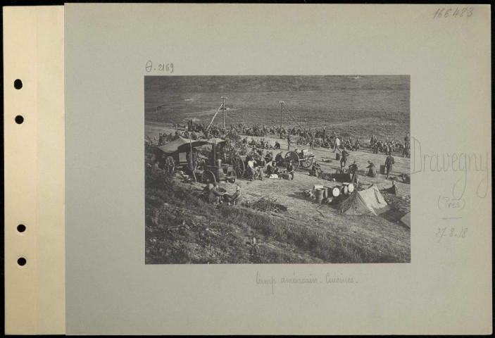 Dravegny (près). Camp américain. Cuisines