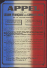 Appel de la Légion française des Combattants de la Haute-Garonne : vive le maréchal Pétain !