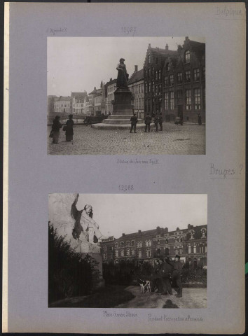 Bruges (Belgique). Pendant l'occupation allemande. Place Simon Stevin