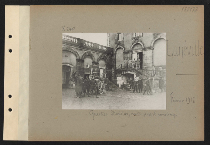 Lunéville. Quartier Stanislas, cantonnement américain