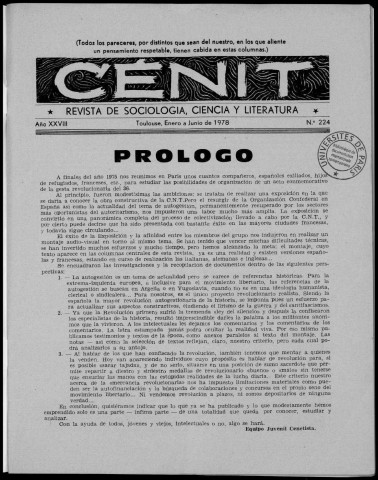 Cénit (1978 ; n° 223 - 226). Sous-Titre : Revista de sociología, ciencia y literatura