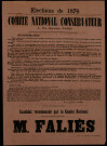 Candidat recommandé par le comité national : M. Faliès