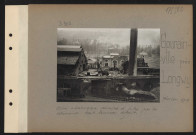 Gourainville, près Longwy. Usine métallurgique dévastée et pillée par les Allemands. Haut-fourneau détruit