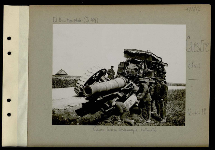 Caestre. Canon lourd britannique embourbé