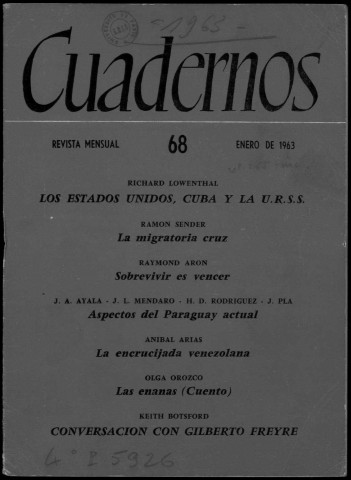 Cuadernos del Congreso por la libertad de la cultura (1963 : n° 68-79)