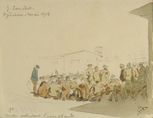 Russes attendant l'eau chaude. Güstrov, mai 1915