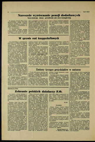 Glos Pracy (1967; n°1- n°12)  Sous-Titre : Miesiecznik robotnikow polskich zrzeszonych w C. G. T. Force Ouvrière.  Autre titre : "La Voix du Travail". Journal polonais de la C. G. T. Force Ouvrière