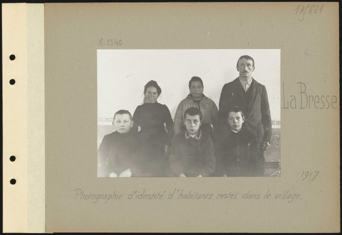 La Bresse. Photographie d'identité d'habitants restés dans le village