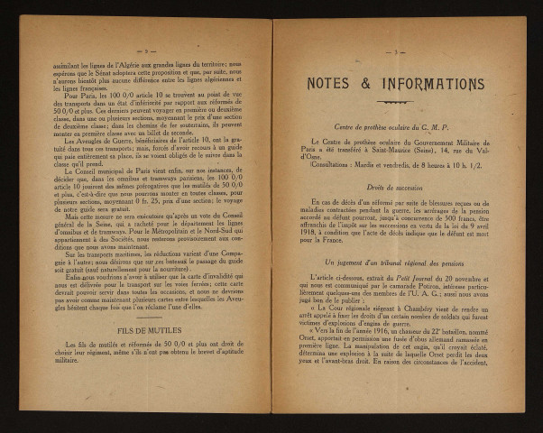Année 1923 - Bulletin mensuel de l'Union des aveugles de guerre et journal des soldats blessés aux yeux