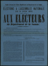 Élections à l'Assemblée Nationale du 9 juin 1872 : M. Jules Barni se présente à vos suffrages