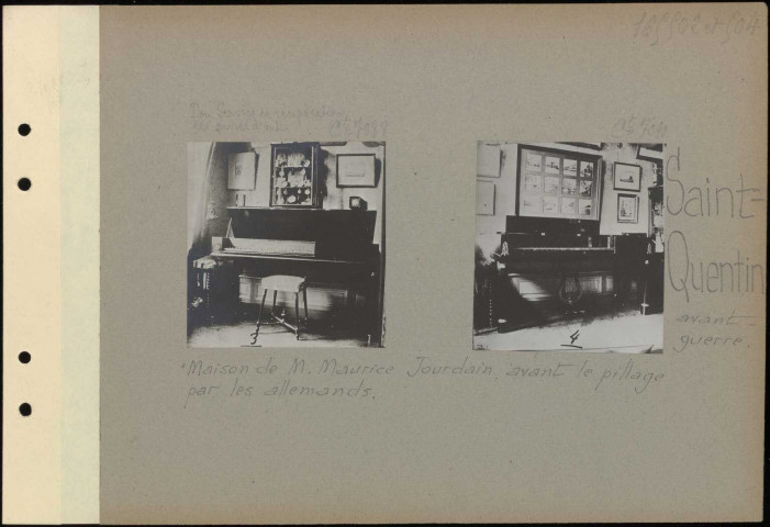 Saint-Quentin. Maison de monsieur Maurice Jourdain avant le pillage par les Allemands