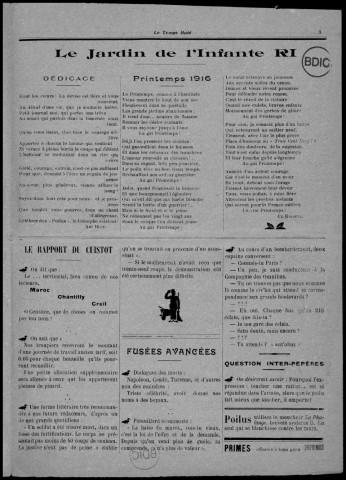 Le temps buté (1916 : n°s 1-9), Sous-Titre : Organe des gas hilarants