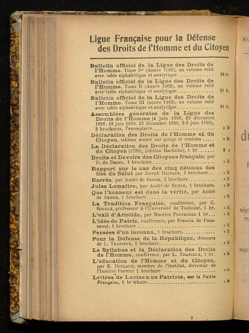 Septembre 1904 - Bulletin officiel de la Ligue des Droits de l'Homme