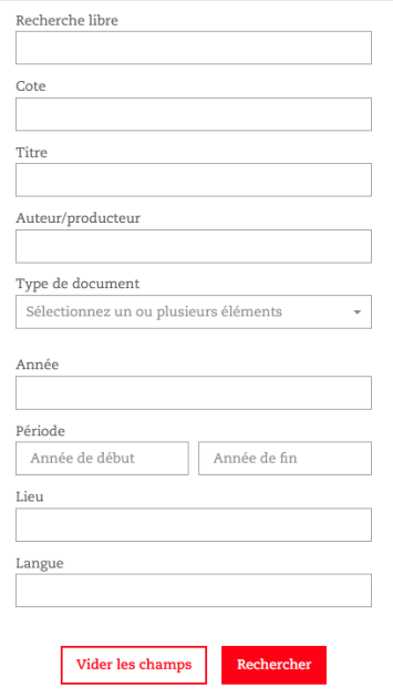 Formulaire de recherche avancée