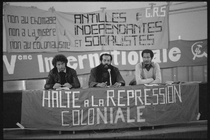 Meeting du Groupe révolution socialiste et de la Ligue communiste révolutionnaire. Grève des nettoyeurs du métro
